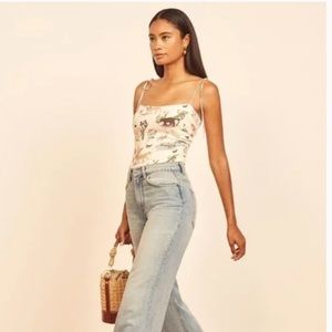 Reformation lupe top in Rainforest size 2